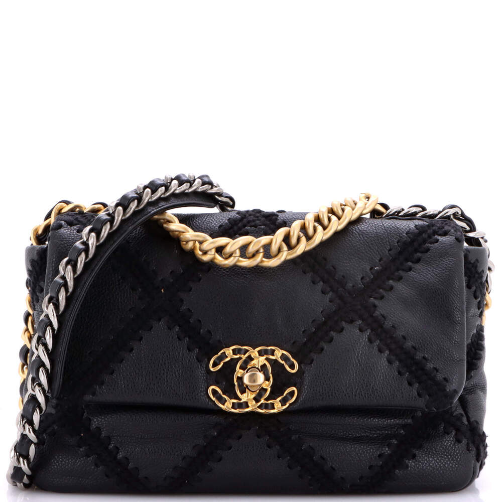 Chanel Medium 19 Flap Bag Crochet Quilted Calfskin